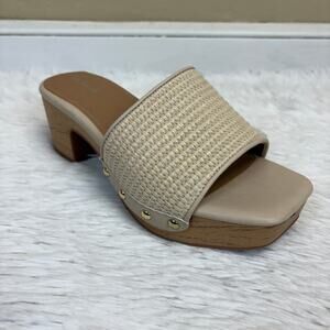 Torrid Wood Bottom Mule Natural Beige Size 10 Extra Wide Width (WW)